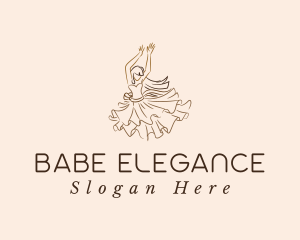 Elegant Dancing Woman logo design