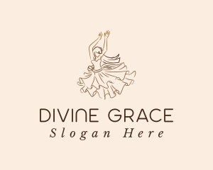 Elegant Dancing Woman logo design