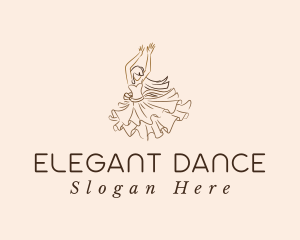 Elegant Dancing Woman logo design