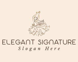 Elegant Dancing Woman logo design