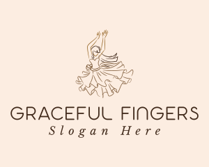 Elegant Dancing Woman logo design