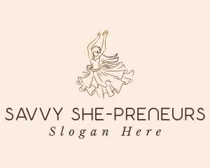 Elegant Dancing Woman logo design