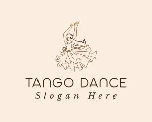 Elegant Dancing Woman logo design