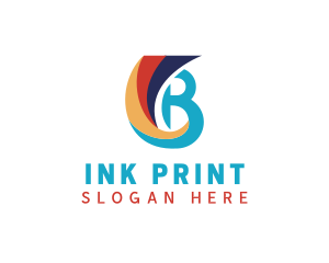 Printing Ink Letter B logo