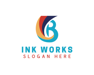 Printing Ink Letter B logo