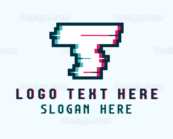 Cyber Glitch Letter T Logo