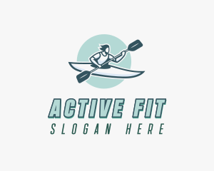 Kayak Paddle Fitness logo design