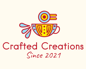 Aztec Bird Coffee Cup  logo design