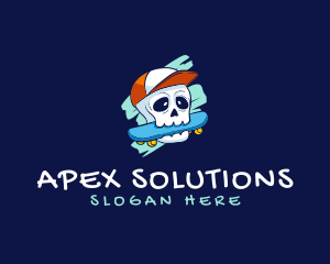 Skater Skull Cap logo design