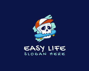 Skater Skull Cap logo design