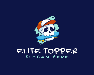 Skater Skull Cap logo design