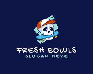 Skater Skull Cap logo design