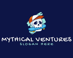 Skater Skull Cap logo design