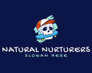 Skater Skull Cap logo design