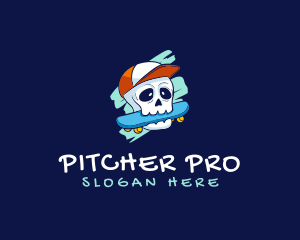 Skater Skull Cap logo design