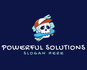 Skater Skull Cap logo design