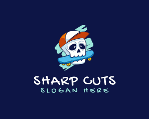 Skater Skull Cap logo design