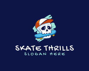 Skater Skull Cap logo design