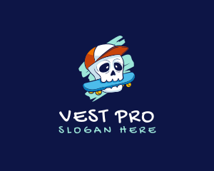 Skater Skull Cap logo design