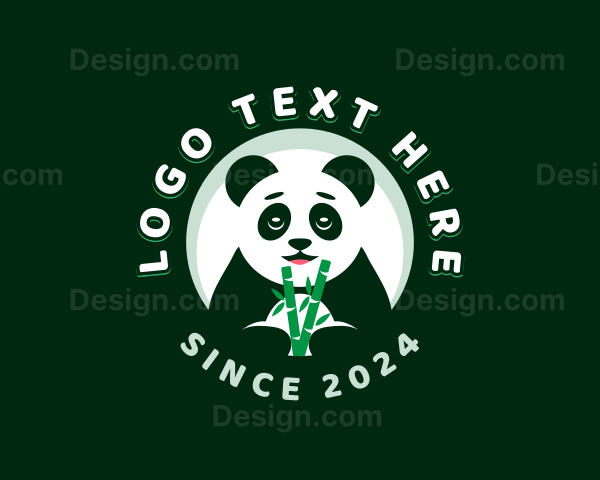 Panda Bear Bamboo Logo