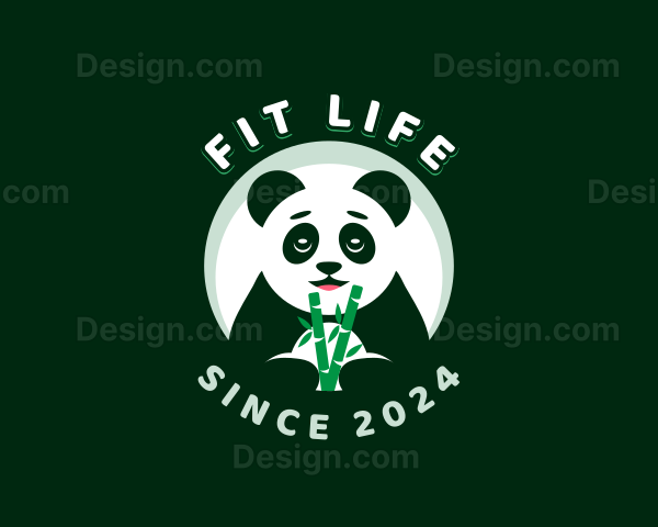 Panda Bear Bamboo Logo