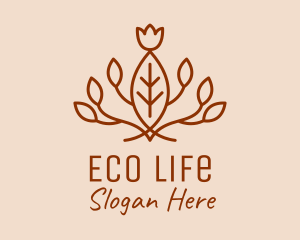 Brown Leaf Herb Garden logo design