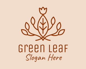 Brown Leaf Herb Garden logo design