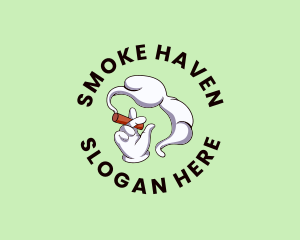 Marijuana Joint Smoke logo design