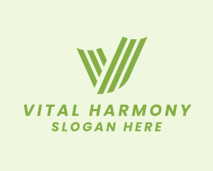 Lines Letter V logo design