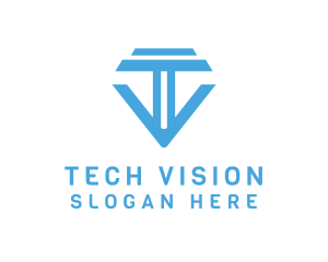 Letter TV Tech Company logo design