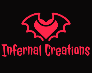 Red Bat Heart logo design