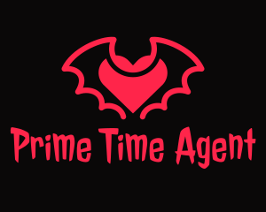 Red Bat Heart logo design