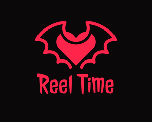 Red Bat Heart logo design