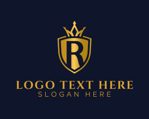 Crown - Regal Shield Letter R logo design