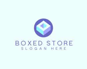 Geometric Cube Block logo design