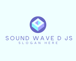 Geometric Cube Block logo design