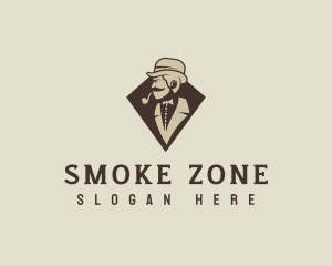 Gentleman Smoking Pipe logo design