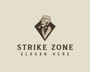 Gentleman Smoking Pipe logo design