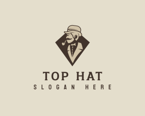 Gentleman Smoking Pipe logo design