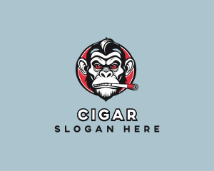 Monkey Smoking Cigarette logo design