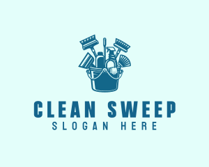 Janitorial Cleaning Bucket logo design