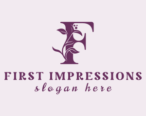 Purple Floral Letter F logo design