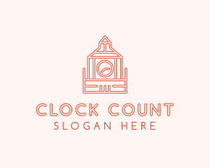 Orange Clock Landmark  logo design