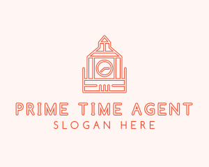 Orange Clock Landmark  logo design