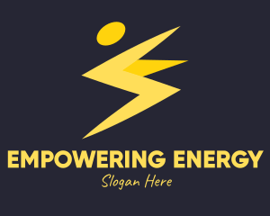 Energized Human Thunderbolt logo design