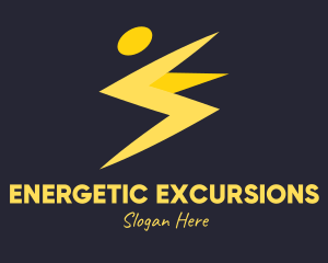 Energized Human Thunderbolt logo design