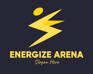 Energized Human Thunderbolt logo design