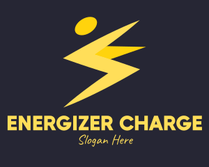 Energized Human Thunderbolt logo design