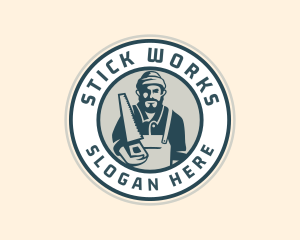 Carpenter Wood Saw logo design