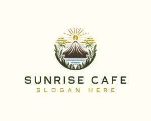 Sunrise Volcano Travel logo design